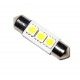 Ampoule C5W 36 mm 3 leds 5050 blanches 24 volts