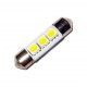 Ampoule C5W 36 mm 3 leds 5050 blanches 24 volts