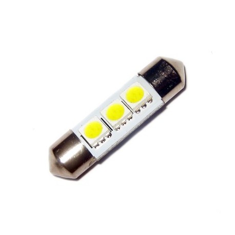 Ampoule C5W 36 mm 3 leds 5050 blanches 24 volts