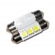 Ampoule C5W 36 mm 3 leds 5050 blanches 24 volts