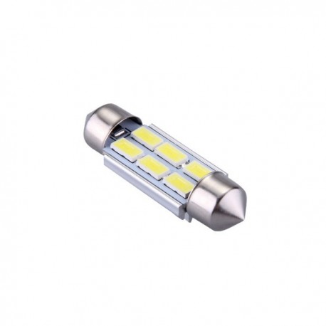 Ampoule navette c5w c7w c10w de 36 mm 6 leds blanches 5630 24 volts