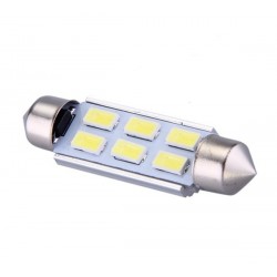 Ampoule navette c5w c7w c10w de 41 mm 6 leds blanches 5630 24 volts