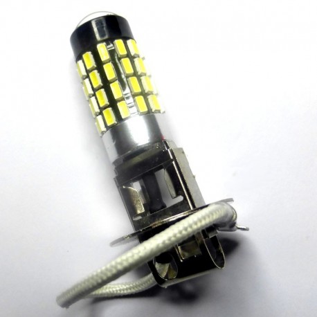 Ampoule H3 54 leds 3014 blanches 9 à 30 volts