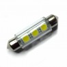 Ampoule navette c5w c10w de 42 mm 3 leds blanches 6 volts