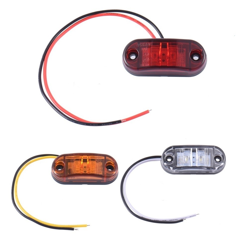 Lot De 2 Feux De Position Latéraux Orange - 12V, Ampoule C5W Incluse - Certifié E - Pour Remorque, Caravane, Camion
