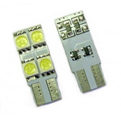 Ampoule Led T10 W5W à 4 leds blanche 24 volts