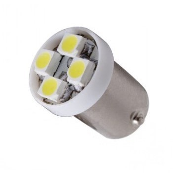 Ampoules LED BA9S T4w 12-24V - Blanc 6000K, 360° Avec Lentille Projecteur - Pour Feux Recul Et Intérieur Auto (Lot De 2)