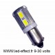 Ampoule H6W BAX9S 10 leds blanches 5630 9 à 30 volts