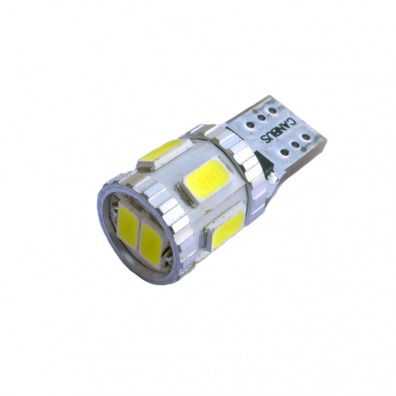 Ampoule Led T10 W5W 5 leds blanches canbus anti-erreur - Led-effect