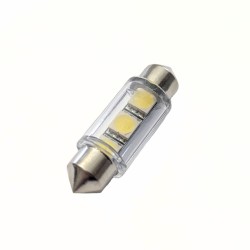 Ampoule C5W 36 mm 3 leds 5050 blanches 6 volts