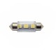 Ampoule C5W 36 mm 3 leds 5050 blanches 6 volts