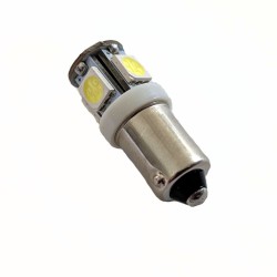 Ampoule T4W BA9S 5 leds blanches 6 volts
