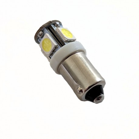 Ampoule T4W BA9S 5 leds blanches 6 volts
