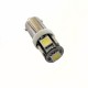 Ampoule T4W BA9S 5 leds blanches 6 volts