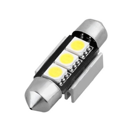 Ampoule navette C5W 36 mm 3 leds 5050 blanches