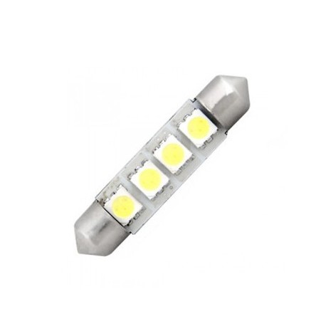 Ampoule navette c5w de 42 mm 4 leds blanches 