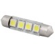 Ampoule navette c5w de 42 mm 4 leds blanches 