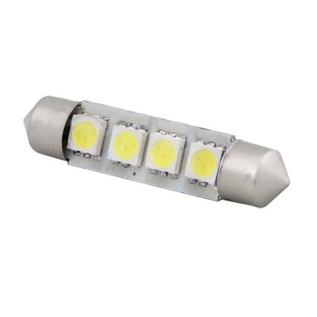 Ampoule navette c5w de 42 mm 4 leds blanches 24 volts