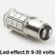 Ampoule P21/5W BAY15D 27 Leds Rouges 9-30 volts