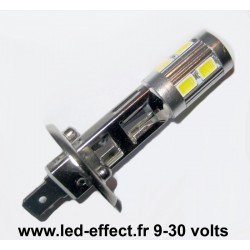 Ampoule H1 10 leds 5630 blanches 9 à 30 volts