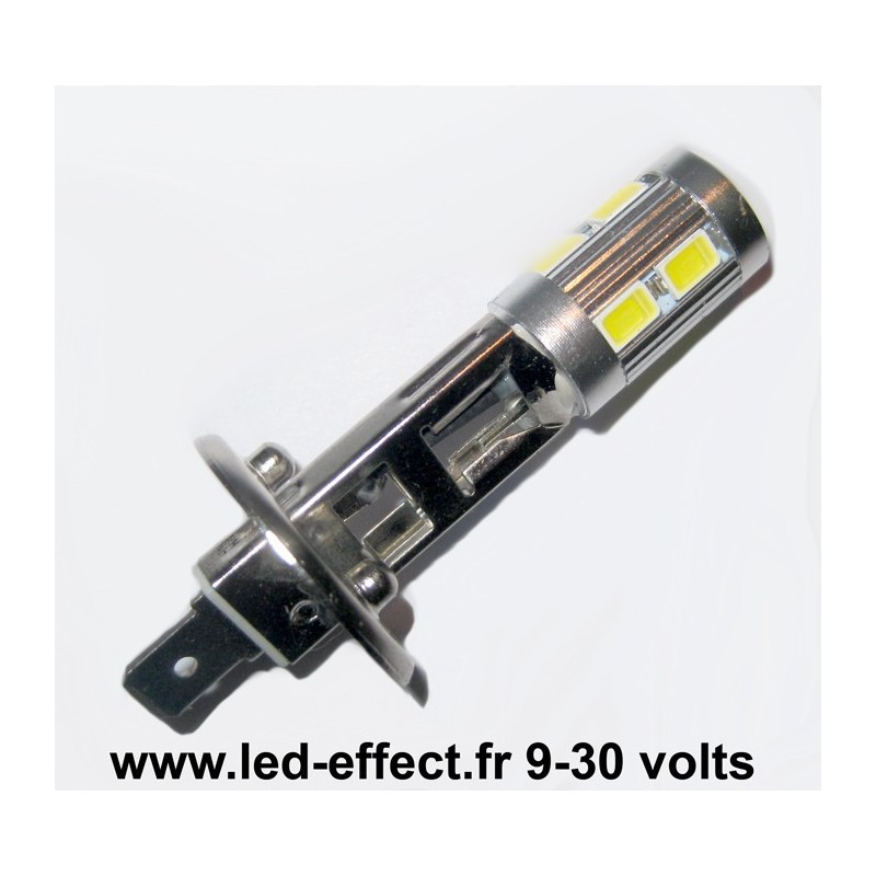 Ampoule H1 10 leds 5630 blanches 9 à 30 volts - Led-effect