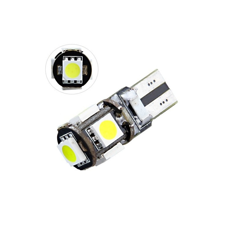 W5W LED T10 - CANBUS - Anti erreur ODB - Blanc