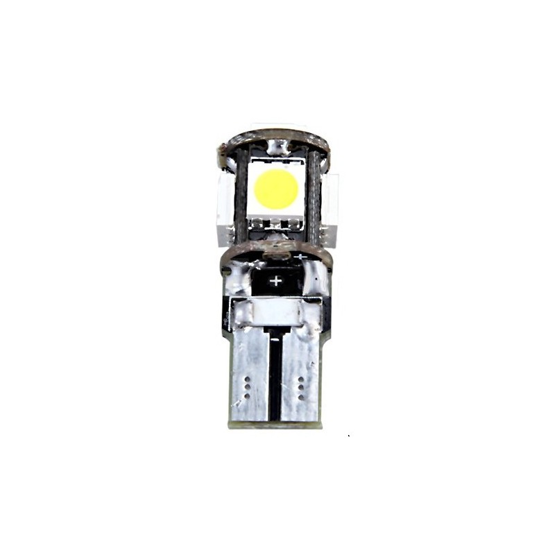 Ampoule Led T10 W5W 5 leds blanches canbus anti-erreur - Led-effect