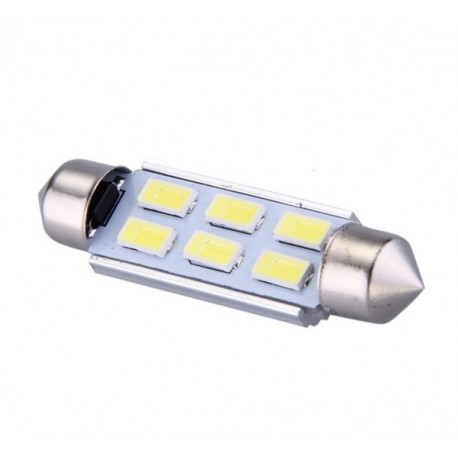 Ampoule navette c5w c7w c10w de 41 mm 6 leds blanches 5630