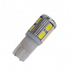 Ampoule Wedge T10 C5w C10W C15W à 10 leds blanches 5630 