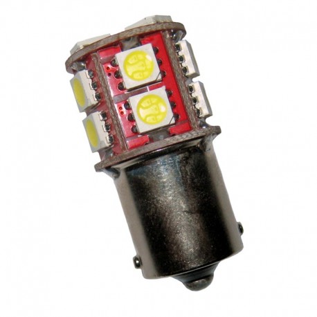 Ampoule R10W P21W BA15S 13 leds blanches 6 volts - Led-effect