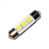 Ampoule C5W 36 mm 3 leds 5050 blanches 6 volts